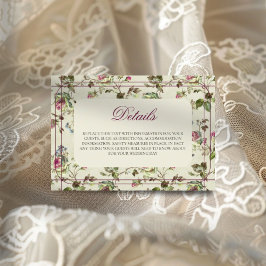 Rose Gartenhochzeit Begleitkarte