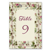 Rose Gartenhochzeit Tischnummer (Rückseite)