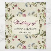 Rose Gartenhochzeit Weinetikett (Einzelnes Label)