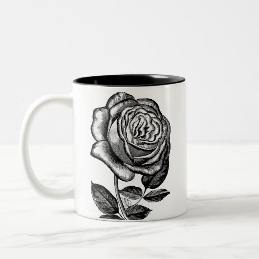Rose, Gärtner, Muttergeschenk, Vintage Rose Zweifarbige Tasse (Links)