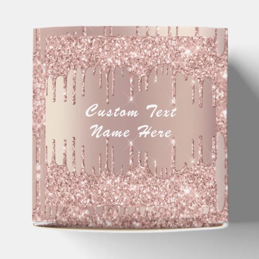 Rose Gastgeschenk Hochzeit Gold Tropfen Benutzerde Geschenkschachtel (Oben)