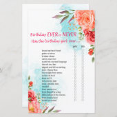 Rose Geburtstag Ewiges oder Niemals Game (Vorne/Hinten)