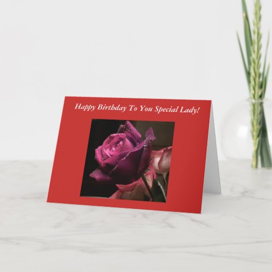 Rose Geburtstagkarte Karte (Vorderseite)