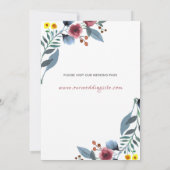 Rose, Gelb und Blau Save the Date Einladung (Rückseite)