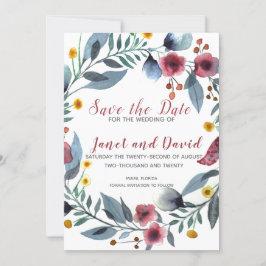 Rose, Gelb und Blau Save the Date Einladung