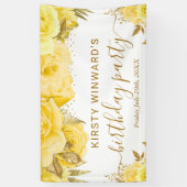 Rose Gelb und Gold zum Geburtstag Banner (Vertikal)