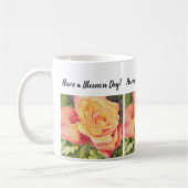Rose Gelb und Pfirsichfarben Blume Kaffeetasse (Links)