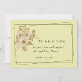 Rose - Gelbe Hochzeit Dankeskarte (Vorderseite)