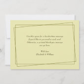 Rose - Gelbe Hochzeit Dankeskarte (Rückseite)