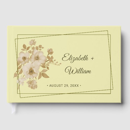 Rose - Gelbe Hochzeit Gästebuch (Vorderseite)
