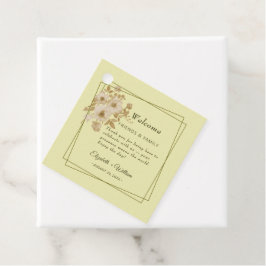 Rose - Gelbe Hochzeit Geschenkanhänger