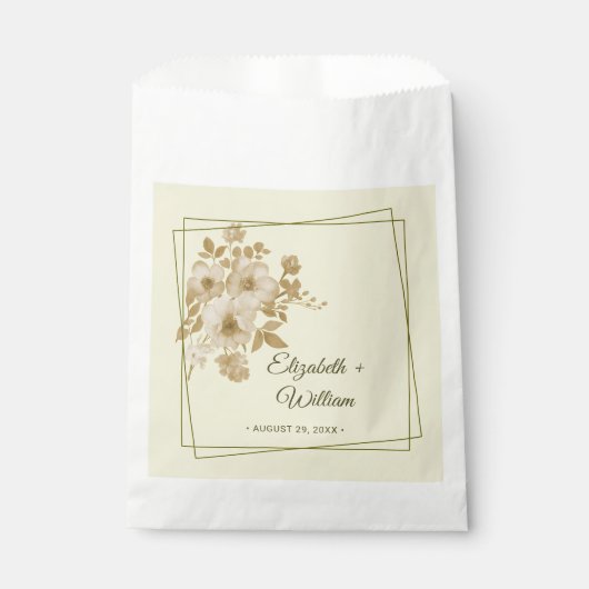 Rose - Gelbe Hochzeit Geschenktütchen (Vorderseite)