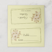 Rose - Gelbe Hochzeit Platzkarte (Außenseite Aufgefaltet)