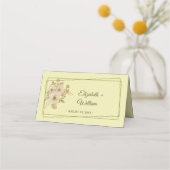 Rose - Gelbe Hochzeit Platzkarte (Rückseite)
