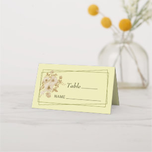 Rose - Gelbe Hochzeit Platzkarte