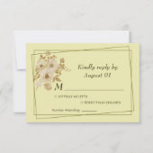 Rose - Gelbe Hochzeit RSVP Karte (Vorderseite)