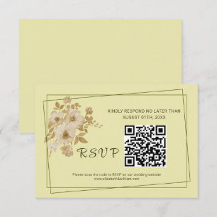 Rose - Gelbe Hochzeit RSVP Karte