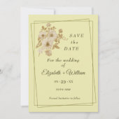 Rose - Gelbe Hochzeit Save The Date (Vorderseite)