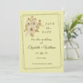 Rose - Gelbe Hochzeit Save The Date (Stehend Vorderseite)