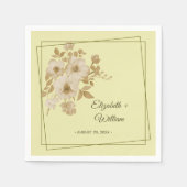 Rose - Gelbe Hochzeit Serviette (Vorderseite)