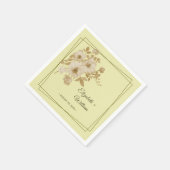 Rose - Gelbe Hochzeit Serviette (Ecke)