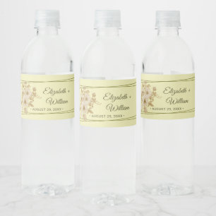 Rose - Gelbe Hochzeit Wasserflaschenetikett