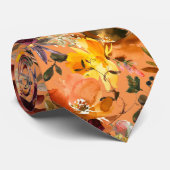 Rose Gelbe Pfirsichfarben Floral Neck Krawatte (Gerollt)