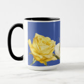 "Rose" Gelbe Rosen auf blauem Kaffee Tasse (Links)