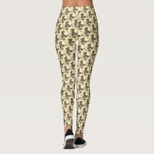 Rose-gelbes Muster Leggings (Rückseite)