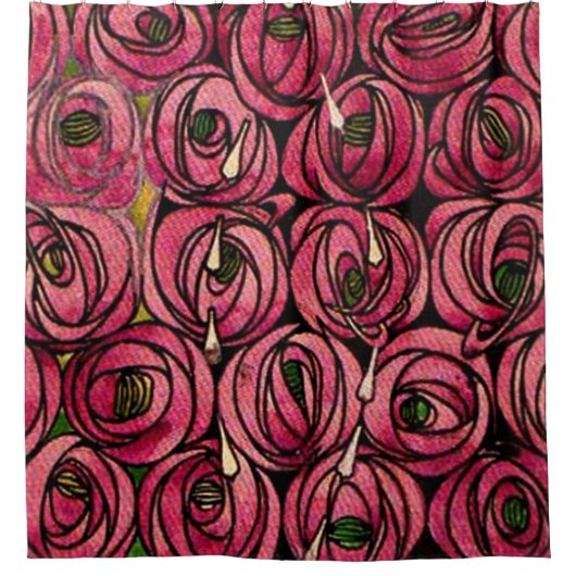Rose, Gemälde von Charles Mackintosh Duschvorhang (Vorderseite)