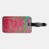 Rose gemalte Metallbeschaffenheit Gepäckanhänger (Rückseite horizontal)