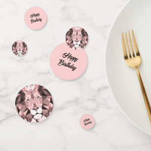 Rose Geometric Lion Head Geburtstag Konfetti