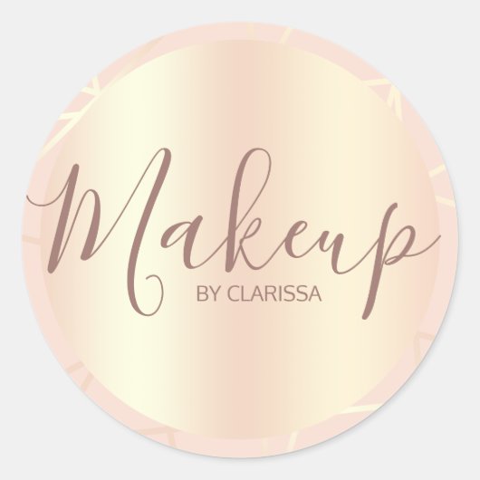 Rose, geometrisch, rot, goldfarben und rot runder aufkleber (Vorderseite)