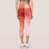 Rose geometrische Maschenombre Capri Leggings (Rückseite)