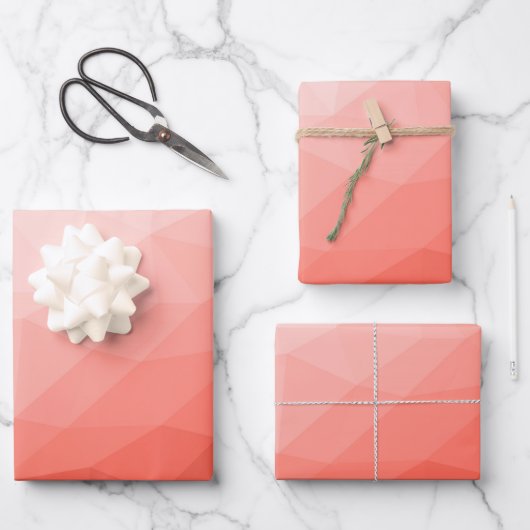 Rose geometrische Maschenombre Geschenkpapier Set (Vorderseite)