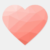 Rose geometrische Maschenombre Herz-Aufkleber (Vorderseite)