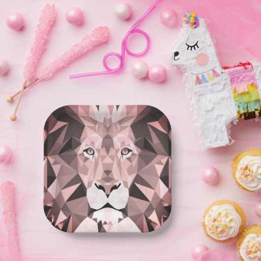 Rose Geometrischer Lötkopf Pappteller (Party)