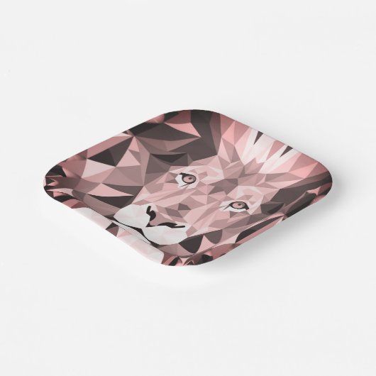 Rose Geometrischer Lötkopf Pappteller (Gewinkelt)