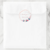 Rose geometrischer Rahmen mit floralen Rahmen aus  Runder Aufkleber (Tasche)