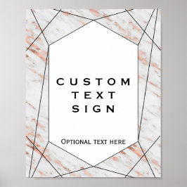 Rose Geometrisches Marbella benutzerdefiniertes Ze Poster