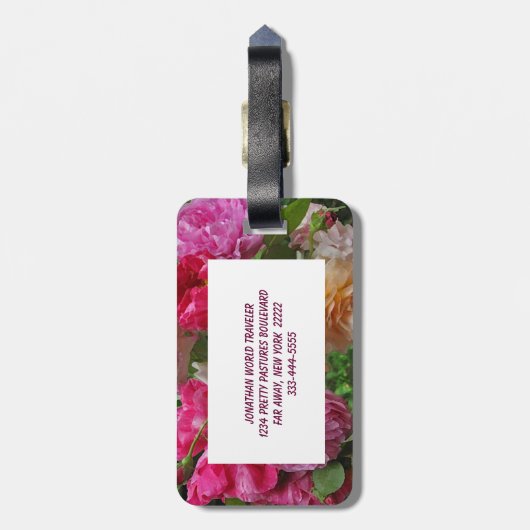 Rose Gepäckanhänger (Rückseite vertikal)