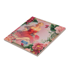 Rose Gerahmt (Rote Frau) RFPMDesign ©️ 2024 Fliese