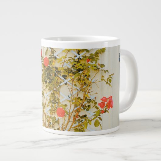 Rose gerahmtes Fenster in Gavle Jumbo-Tasse (Vorderseite Rechts)