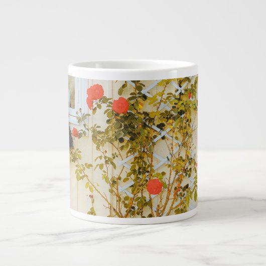 Rose gerahmtes Fenster in Gavle Jumbo-Tasse (Vorderseite)