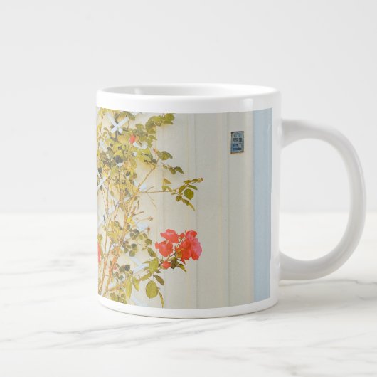 Rose gerahmtes Fenster in Gavle Jumbo-Tasse (Rechts)