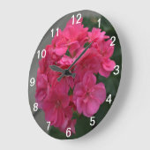 Rose-Geranie-Blüte Große Wanduhr (Winkel)