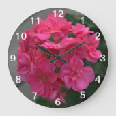 Rose-Geranie-Blüte Große Wanduhr (Vorderseite)