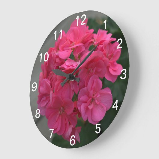 Rose Geranium Blume Große Wanduhr (Winkel)