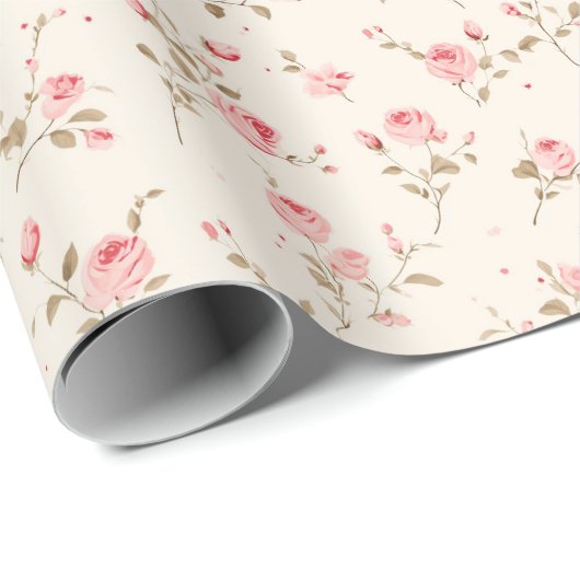 Rose Geschenkpapier (Rolleneckpunkt)