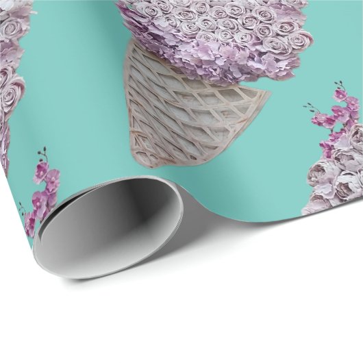 Rose Geschenkpapier (Rolleneckpunkt)